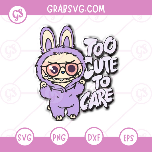 Too Cute to Care SVG Free | Adorable Bunny Girl Design for Cricut & Silhouette