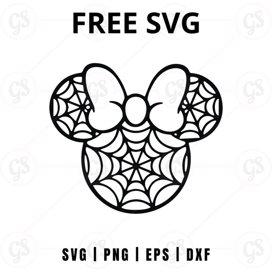 Halloween Cobweb Mouse SVG Free | Detailed Spider Web Ears Design for Cricut & Silhouette