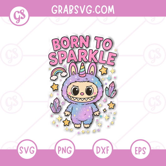 Born to Sparkle SVG Free | Magical Rainbow Bunny Character for Cricut & Silhouette