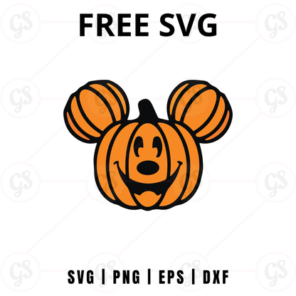 Halloween Pumpkin Face Mouse SVG Free | Smiling Jack O’Lantern Design for Cricut & Silhouette
