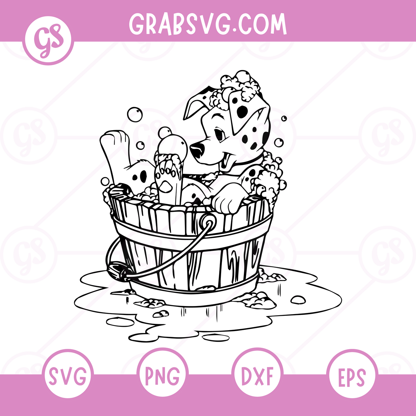 101 Dalmatians SVG Free | Cute Puppy in Bubble Bath for Cricut & Silhouette