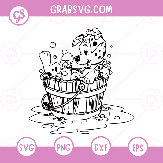 101 Dalmatians SVG Free | Cute Puppy in Bubble Bath for Cricut & Silhouette