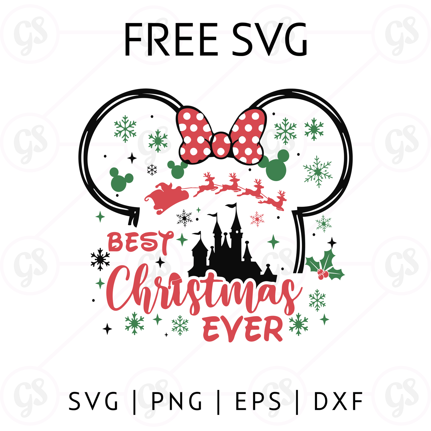 Best Christmas Ever SVG Free | Cute Holiday Castle Design for Cricut & Silhouette