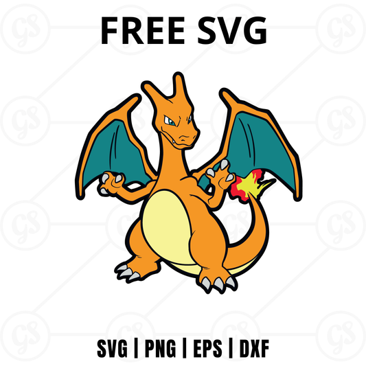 Charizard SVG Free | Pokemon Dragon Character Cut File for Cricut & Silhouette