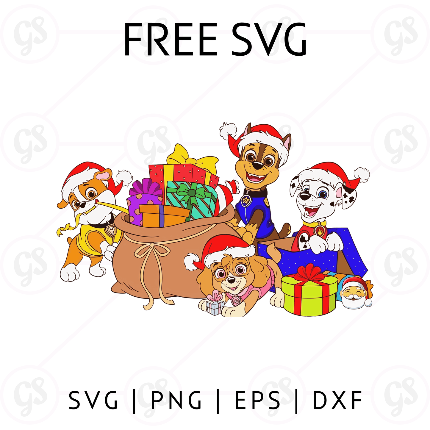 Paw Patrol Christmas SVG Free | Cute Puppy Gift Scene for Cricut & Silhouette