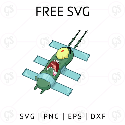 Plankton Meme SVG Free | Funny Sponge Cartoon Cut File for Cricut & Silhouette