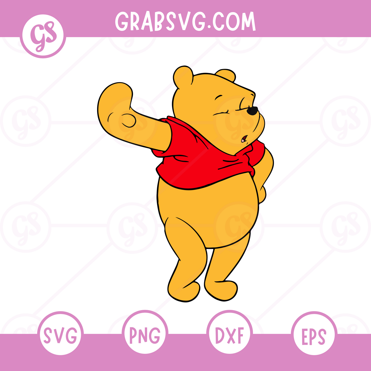 Winnie the Pooh SVG Free | Cheerful Bear Waving Clipart for Cricut & Silhouette