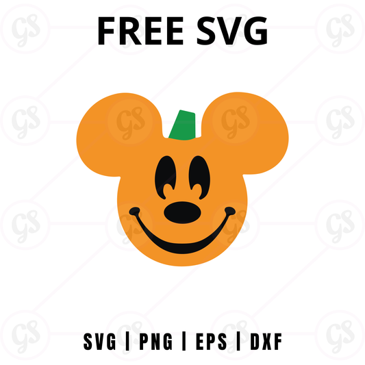 Halloween Orange Ears Mouse SVG Free | Bright Pumpkin Smile Design for Cricut & Silhouette