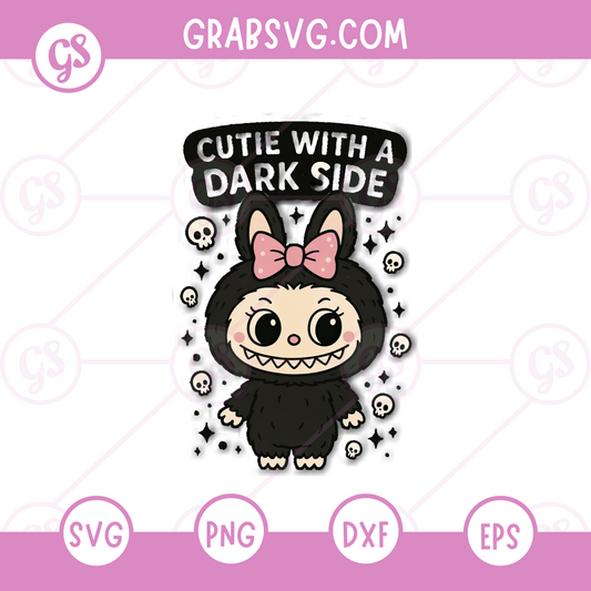 Cutie with a Dark Side SVG Free | Black Outfit Bunny Character for Cricut & Silhouette