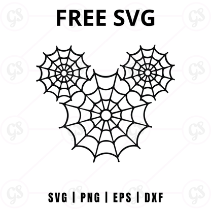 Halloween Heart Web SVG Free | Heart Shaped Cobweb Mouse Design for Cricut & Silhouette