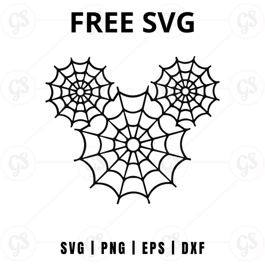 Halloween Heart Web SVG Free | Heart Shaped Cobweb Mouse Design for Cricut & Silhouette