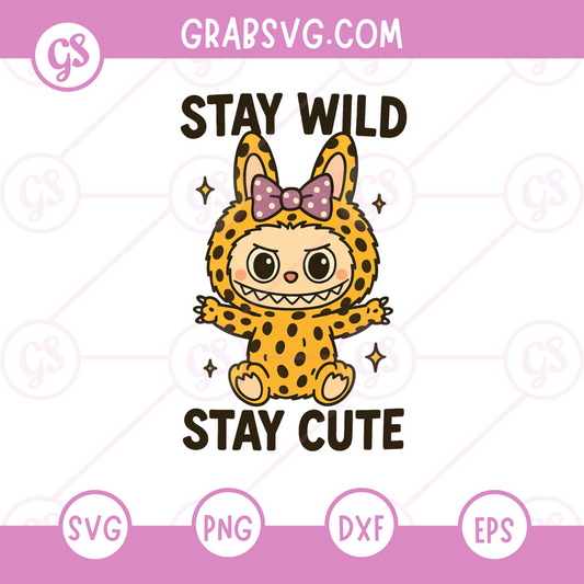 Stay Wild Stay Cute SVG Free | Cute Furry Outfit Character for Cricut & Silhouette