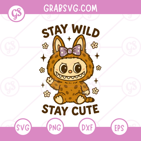 Stay Wild Stay Cute SVG Free | Playful Leopard Costume Character for Cricut & Silhouette