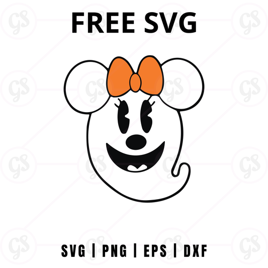 Halloween White Boo Mouse SVG Free | Cute Ghost Ears Design for Cricut & Silhouette