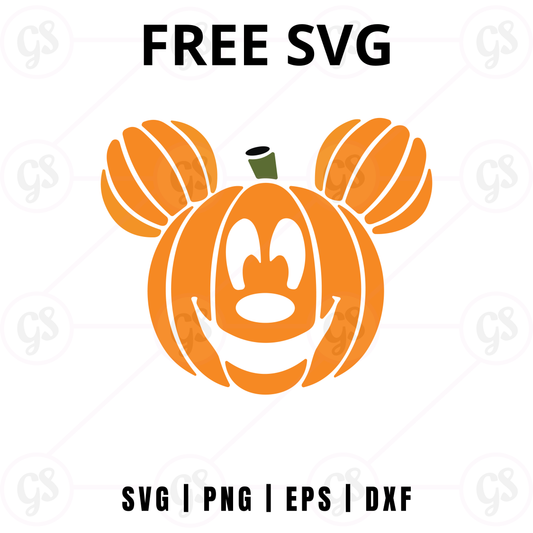 Halloween Pumpkin Ears SVG Free | Bright Smiling Mouse Design for Cricut & Silhouette
