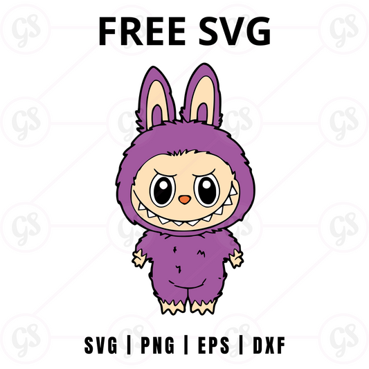 Purple Bunny Labubu SVG Free | Full-Body Costume Character for Cricut & Silhouette