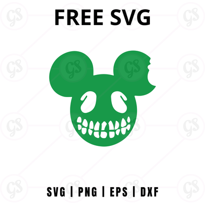 Halloween Green Mouse SVG Free | Creepy Green Face Design for Cricut & Silhouette
