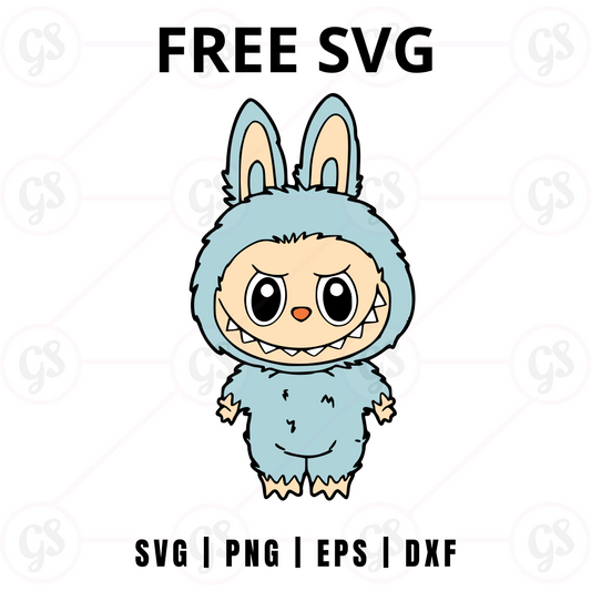 Blue Bunny Outfit SVG Free | Cute Standing Character Design for Cricut & Silhouette
