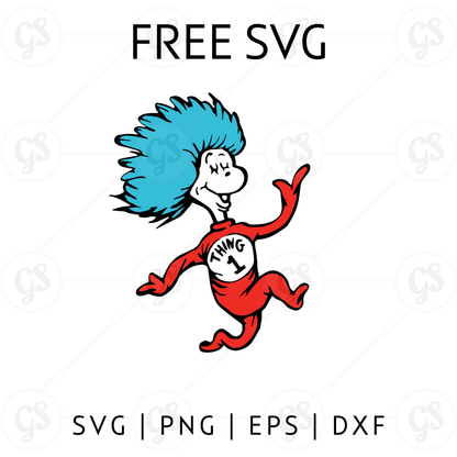 Thing 1 SVG Free | Classic Dr. Seuss Character Cut File for Cricut & Silhouette