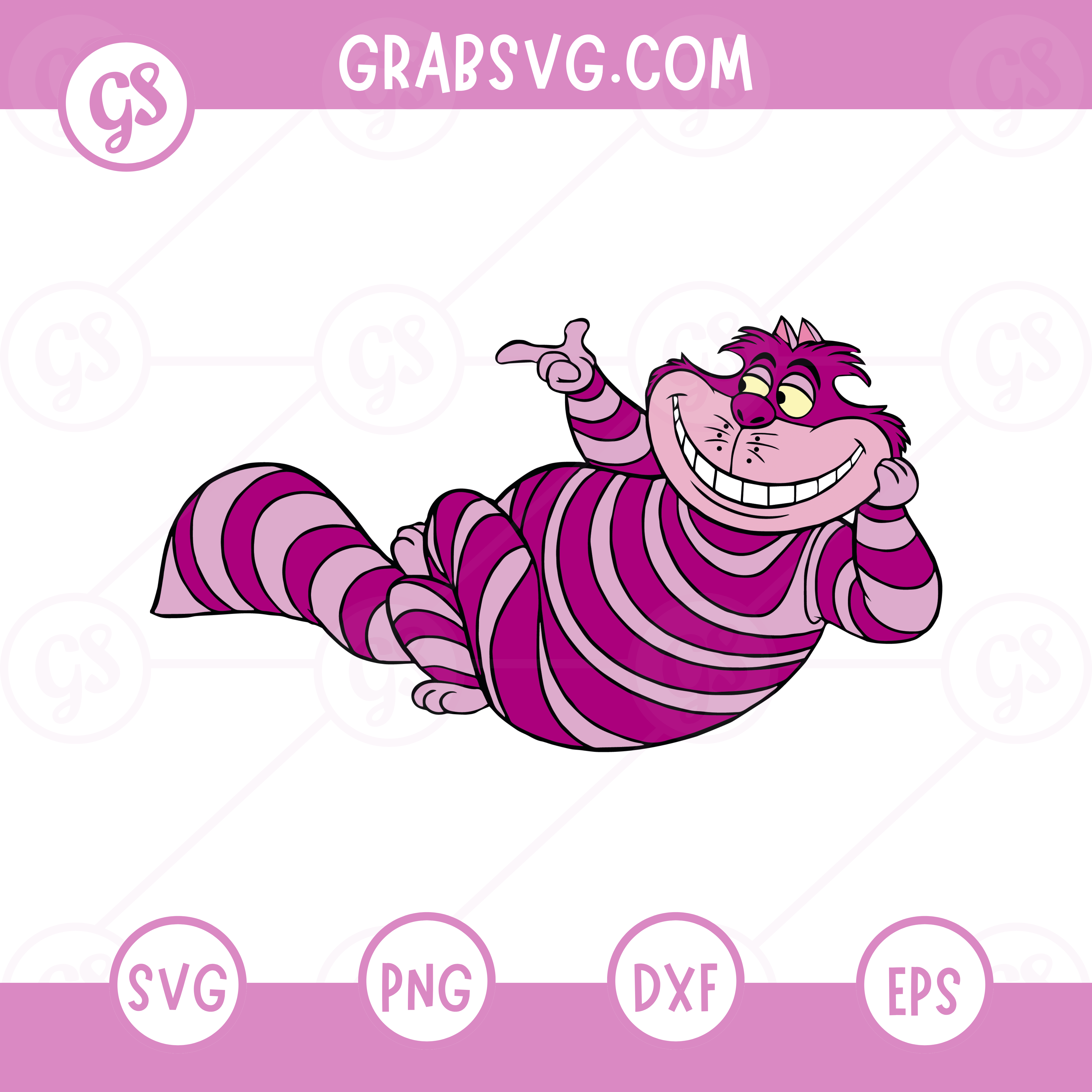 Cheshire Cat Grinning SVG Free | Classic Wonderland Smile Cut File for ...