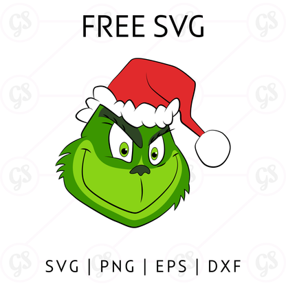 Grinch Head SVG Free | Angry Santa Grinch Face for Cricut & Silhouette