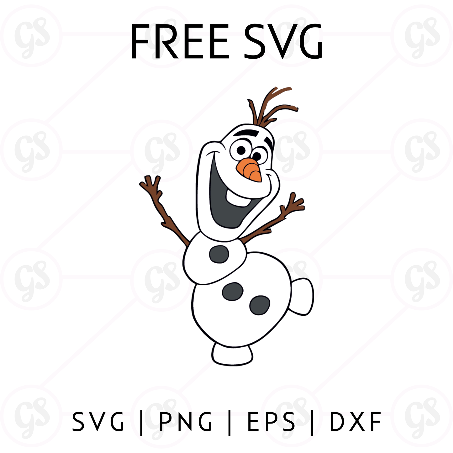 Olaf SVG Free | Frozen Snowman Character Cut File for Cricut & Silhouette