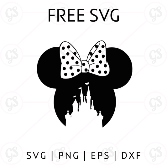 Polka Dot Minnie Castle SVG Free | Disney Castle Cut File for Cricut & Silhouette