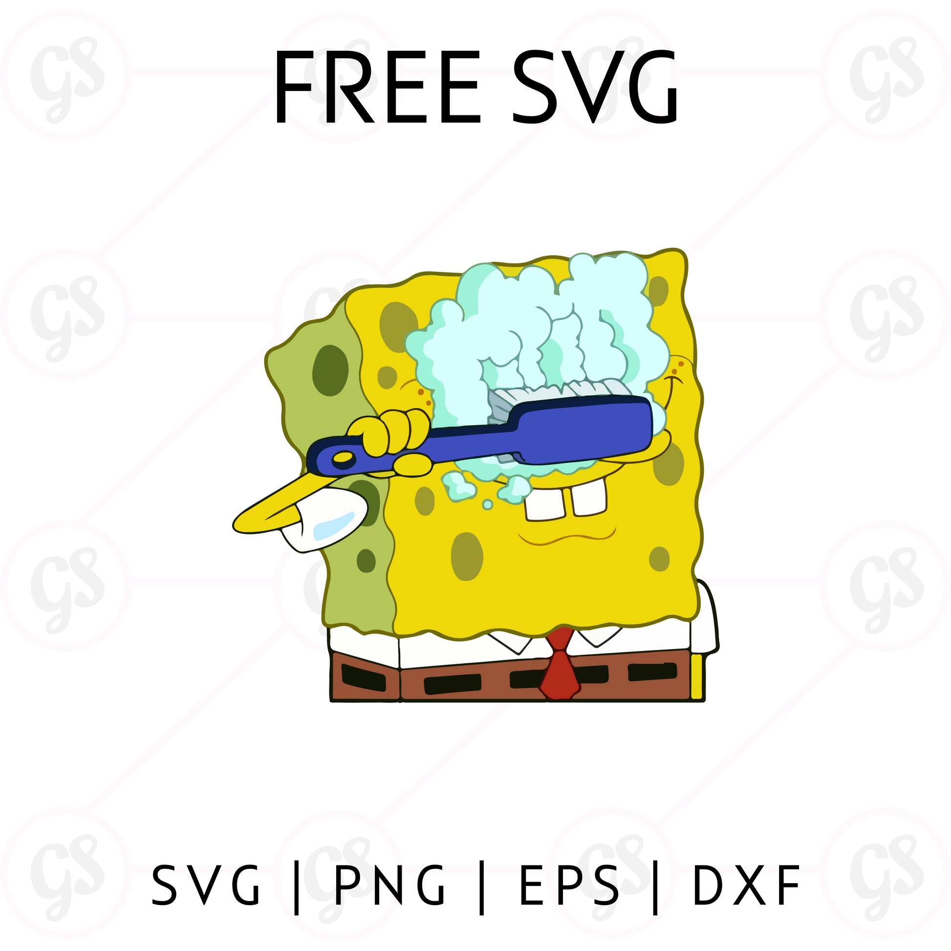 SpongeBob Cleaning SVG Free | Funny Cartoon Cut File for Cricut & Silhouette