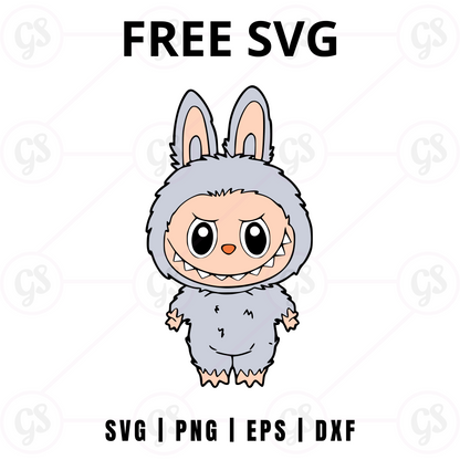 Grey Bunny Outfit SVG Free | Cute Hoodie Character Design for Cricut & Silhouette
