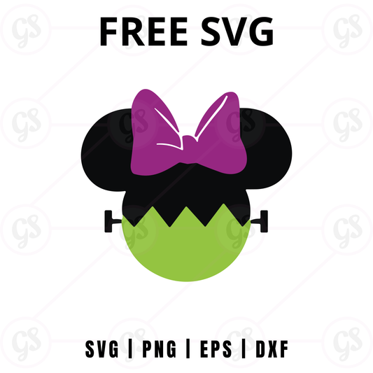 Halloween Purple Bow Mouse SVG Free | Cute Witch Minnie Design for Cricut & Silhouette