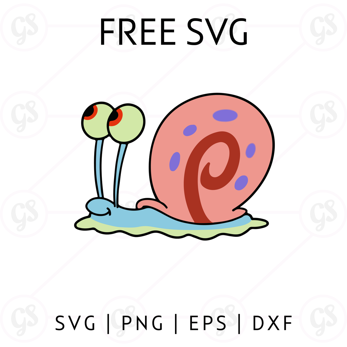 Gary Snail SVG Free | Cute Sponge Cartoon Cut File for Cricut & Silhouette