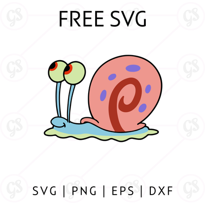 Gary Snail SVG Free | Cute Sponge Cartoon Cut File for Cricut & Silhouette