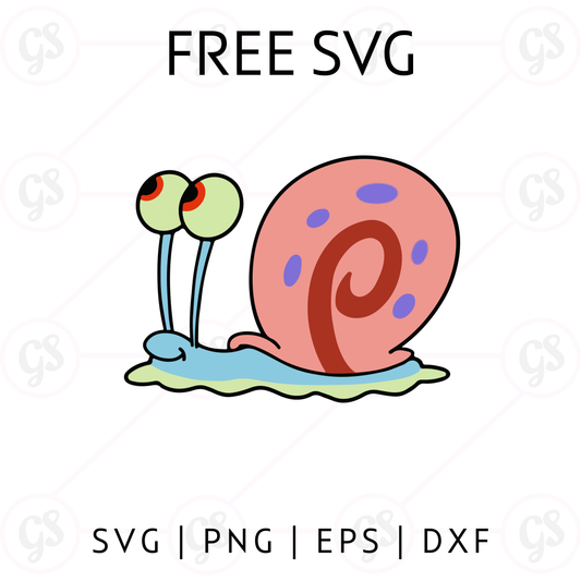 Gary Snail SVG Free | Cute Sponge Cartoon Cut File for Cricut & Silhouette