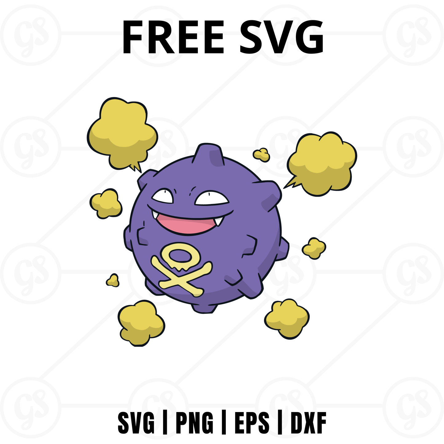 Gengar SVG Free | Pokemon Ghost Character Cut File for Cricut & Silhouette