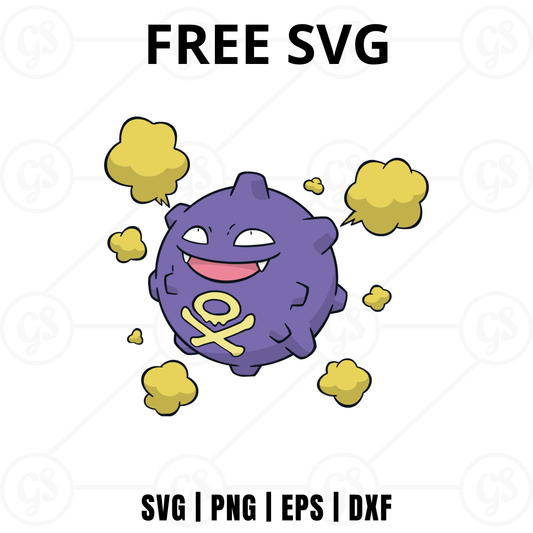 Gengar SVG Free | Pokemon Ghost Character Cut File for Cricut & Silhouette