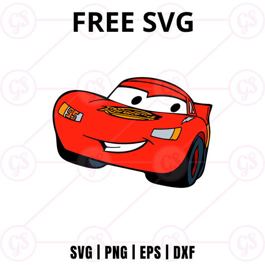 Cars SVG Free | Happy Red Race Car Design for Cricut & Silhouette
