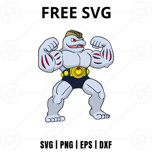 Machamp SVG Free | Pokemon Fighting Character Cut File for Cricut & Silhouette