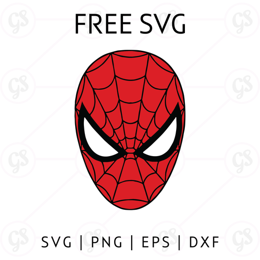 Spiderman Face SVG Free | Classic Mask Close-Up Cut File for Cricut & Silhouette