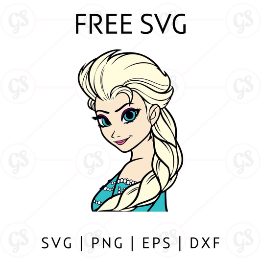 Elsa SVG Free | Frozen Queen Portrait Cut File for Cricut & Silhouette