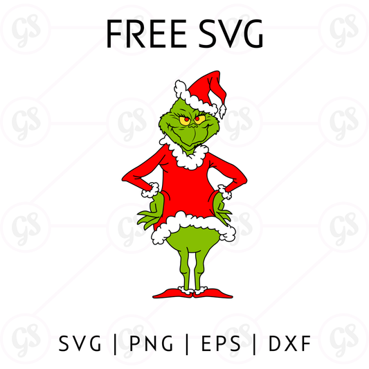 Grinch SVG Free | Girl Grinch Christmas Outfit for Cricut & Silhouette