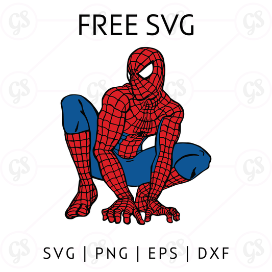 Spiderman Kneeling SVG Free | Superhero Kneeling Pose Design for Cricut & Silhouette