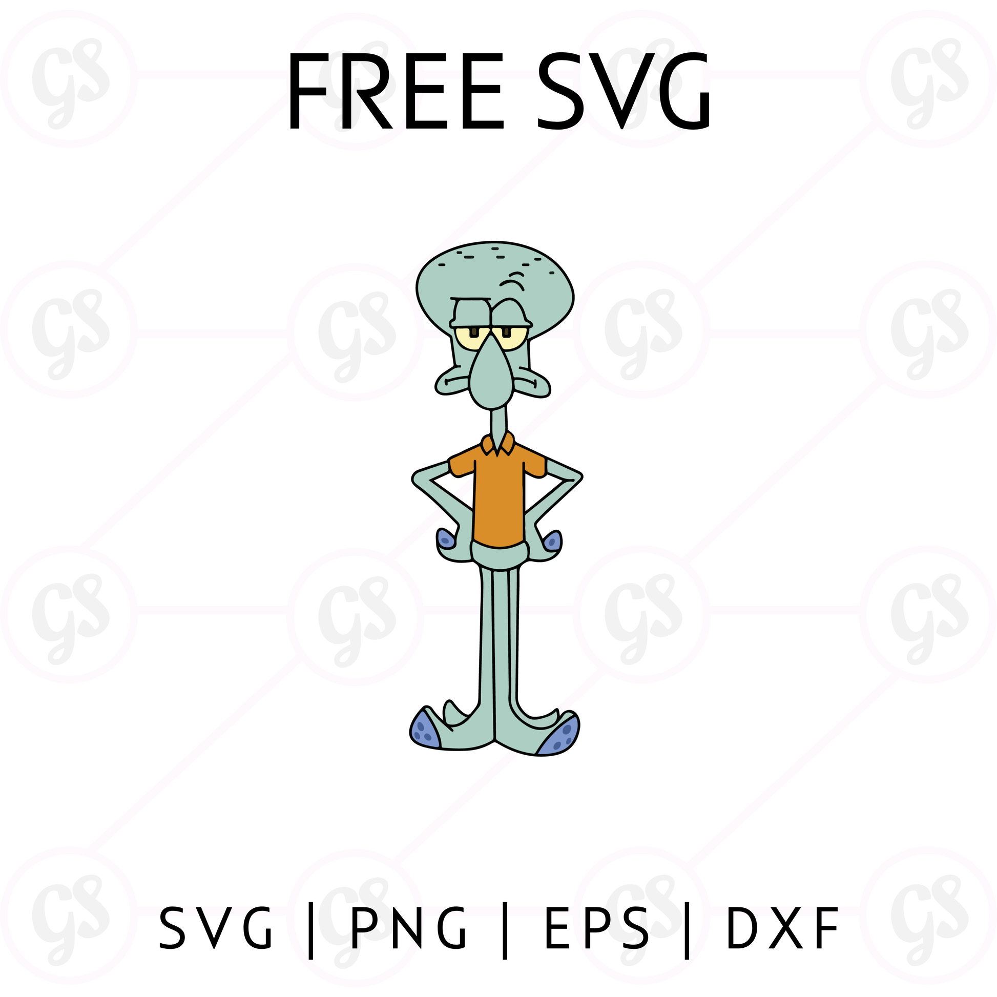Squidward SVG Free | Funny Sponge Cartoon Cut File for Cricut & Silhouette