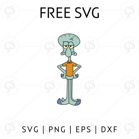 Squidward SVG Free | Funny Sponge Cartoon Cut File for Cricut & Silhouette