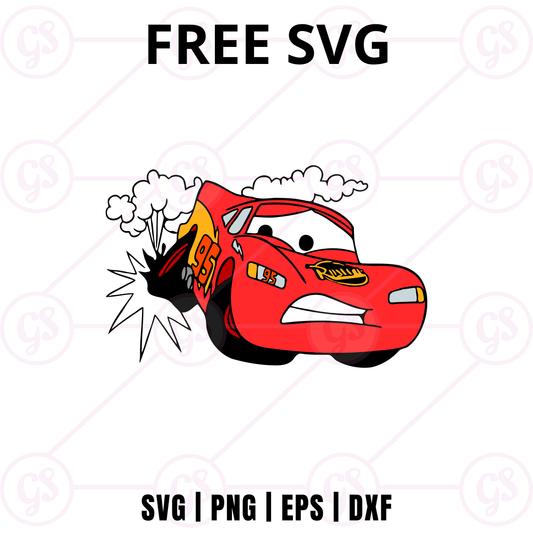Cars SVG Free | Crashing Race Car Design for Cricut & Silhouette