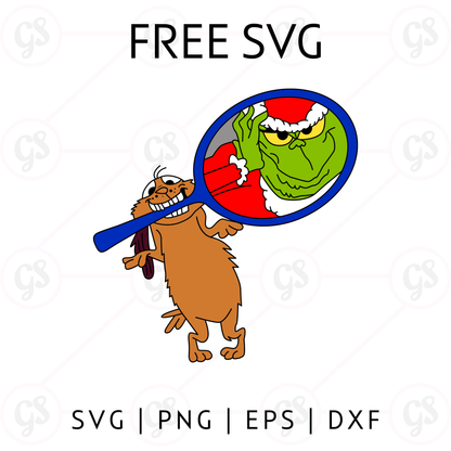 Grinch SVG Free | Grinch With Max Christmas Scene for Cricut & Silhouette