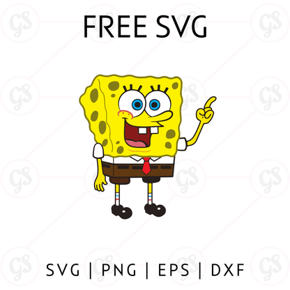 Happy SpongeBob SVG Free | Cartoon Cut File for Cricut & Silhouette