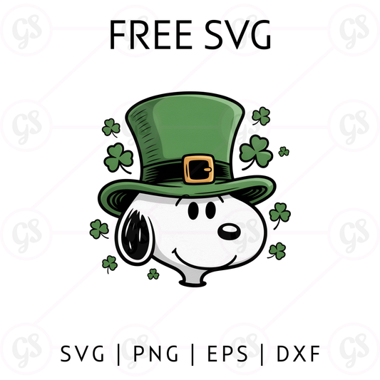Snoopy Leprechaun Hat SVG Free | Cute Snoopy St Patrick’s Day Design for Cricut & Silhouette