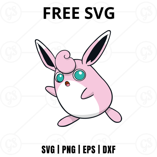 Wigglytuff SVG Free | Cute Pokemon Character Cut File for Cricut & Silhouette