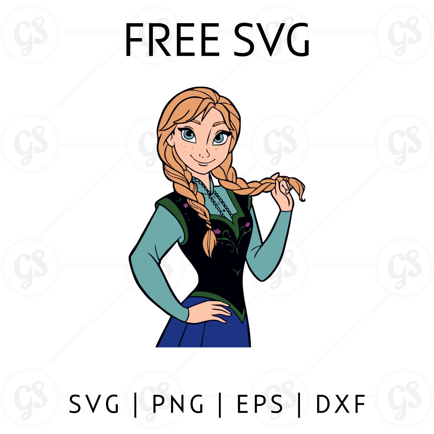 Anna SVG Free | Frozen Princess Portrait Cut File for Cricut & Silhouette