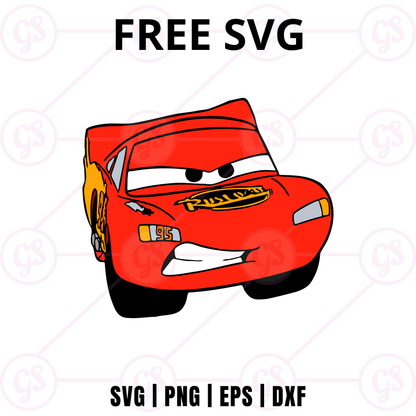 Cars SVG Free | Angry Red Race Car Design for Cricut & Silhouette